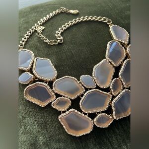 BCBG Elegant Gold and Gray Statement Necklace
